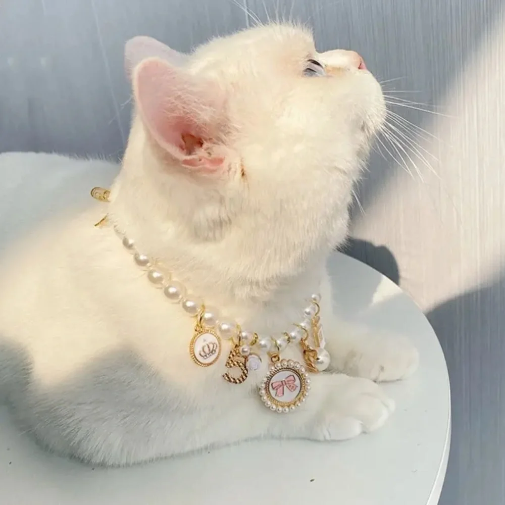 Rhinestone Pearl Necklace for Dog & Cat
